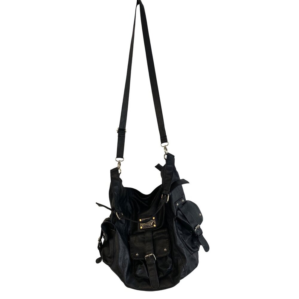VTG Marc By Marc Jacobs Black Utility Cargo Workwear Work Leather Bag Crossbody